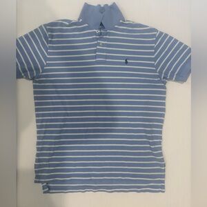Polo Ralph Lauren Polo Shirt Mens Large L Blue Stripes Pony Golf Cotton